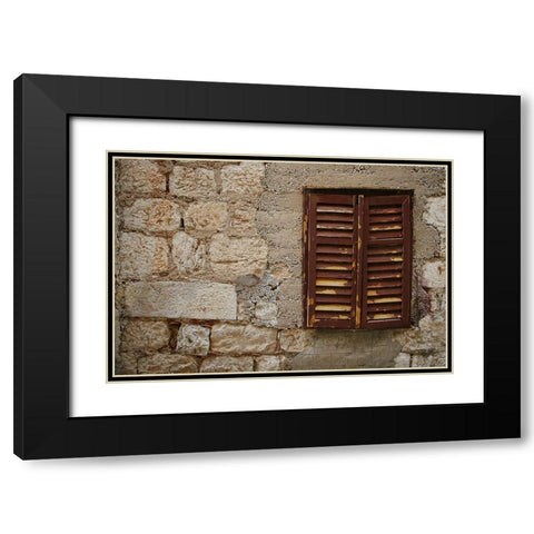 Croatia Window I Black Modern Wood Framed Art Print with Double Matting by Geyman, Vitaly