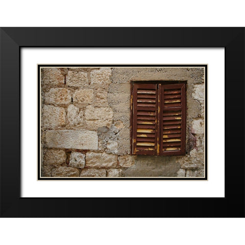Croatia Window I Black Modern Wood Framed Art Print with Double Matting by Geyman, Vitaly