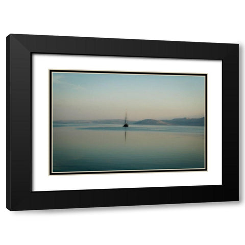 Croatia Sea Black Modern Wood Framed Art Print with Double Matting by Geyman, Vitaly