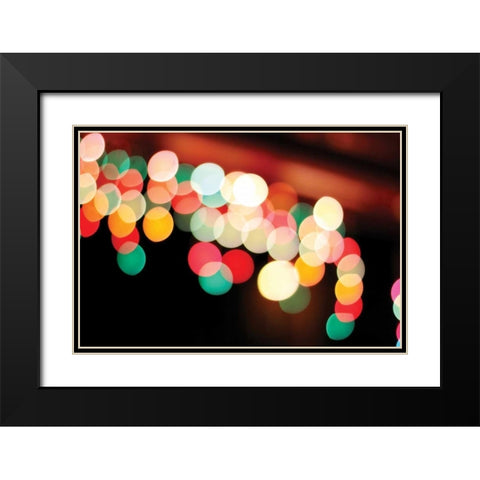 Bokeh I Black Modern Wood Framed Art Print with Double Matting by White, Leesa