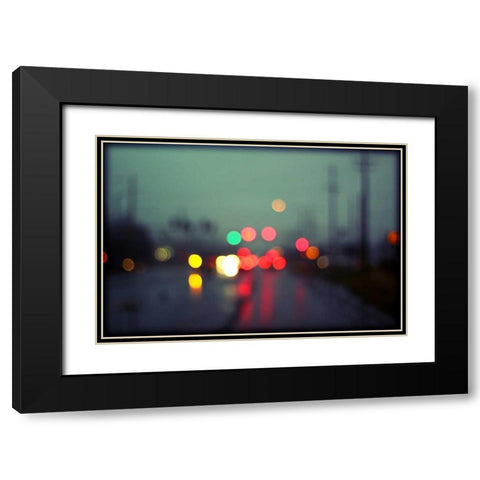 City Lights I Black Modern Wood Framed Art Print with Double Matting by White, Leesa