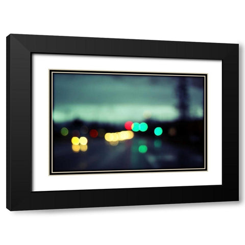 City LIghts II Black Modern Wood Framed Art Print with Double Matting by White, Leesa