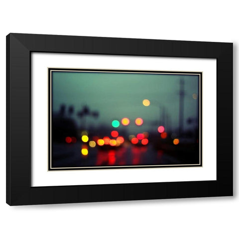 City LIghts III Black Modern Wood Framed Art Print with Double Matting by White, Leesa