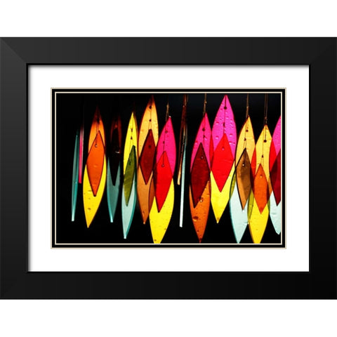 Chimes II Black Modern Wood Framed Art Print with Double Matting by White, Leesa