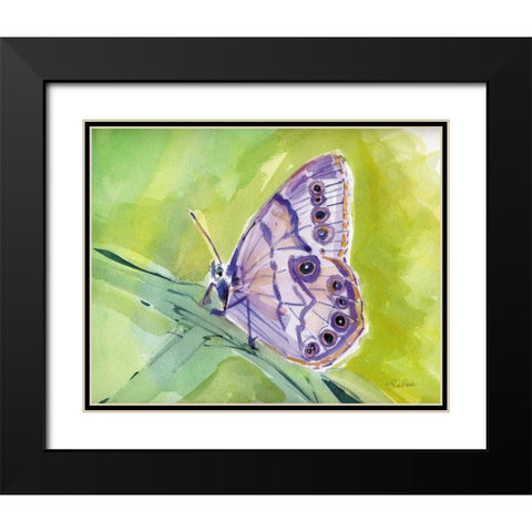Watercolor Butterfly IV Black Modern Wood Framed Art Print with Double Matting by Roberto, LuAnn