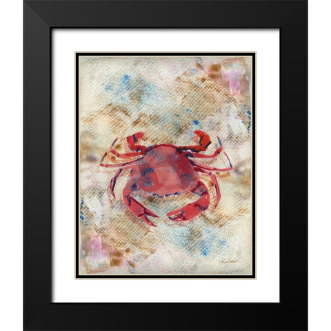 Red Crab Black Modern Wood Framed Art Print with Double Matting by Roberto, LuAnn