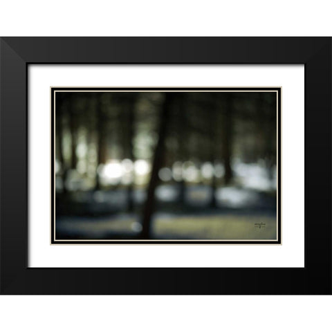 Bokeh Dream Black Modern Wood Framed Art Print with Double Matting by Studio 2
