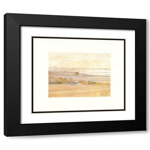 Waterville Wheat Fields Black Modern Wood Framed Art Print with Double Matting by Sheler, Sammy