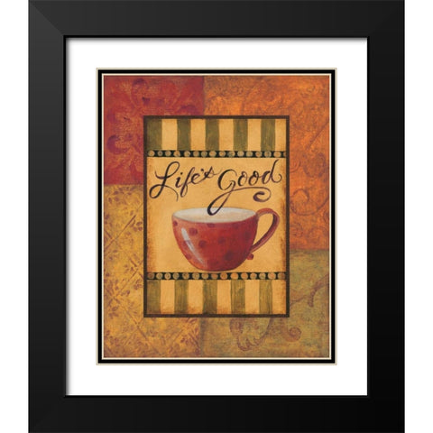 Lifes Good Black Modern Wood Framed Art Print with Double Matting by Smith, Pamela