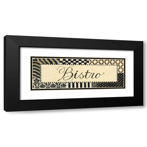 Bistro Black Modern Wood Framed Art Print with Double Matting by Smith, Pamela