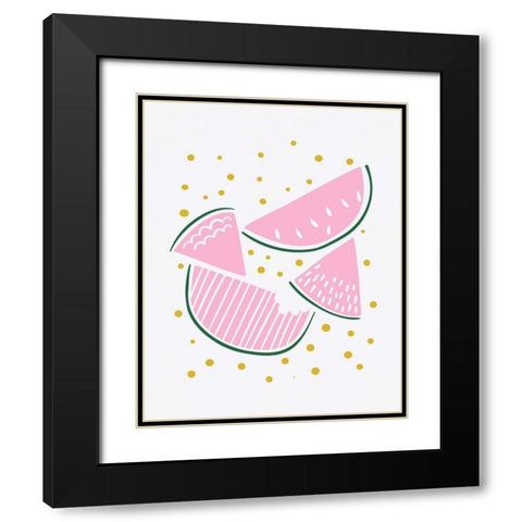 Watermelon Black Modern Wood Framed Art Print with Double Matting by Serna, Isabel
