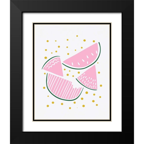 Watermelon Black Modern Wood Framed Art Print with Double Matting by Serna, Isabel