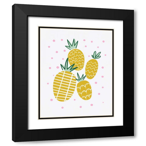 Pineapple Black Modern Wood Framed Art Print with Double Matting by Serna, Isabel