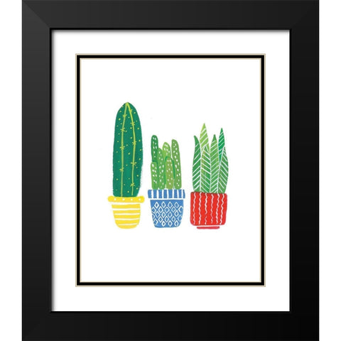 Cactus I Black Modern Wood Framed Art Print with Double Matting by Serna, Isabel