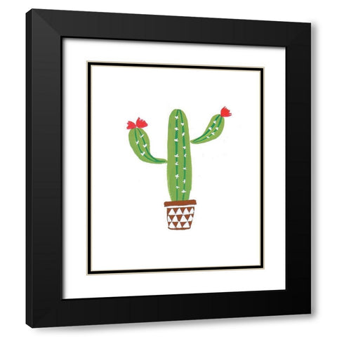 Cactus II Black Modern Wood Framed Art Print with Double Matting by Serna, Isabel