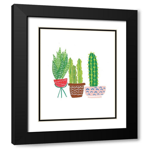 Cactus III Black Modern Wood Framed Art Print with Double Matting by Serna, Isabel