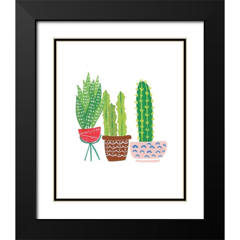 Cactus III Black Modern Wood Framed Art Print with Double Matting by Serna, Isabel