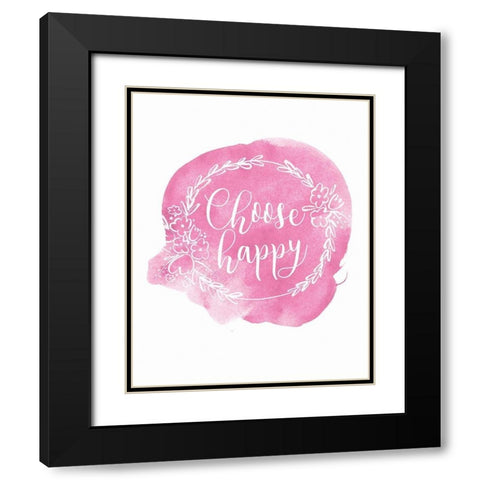 Choose Happy Black Modern Wood Framed Art Print with Double Matting by Serna, Isabel