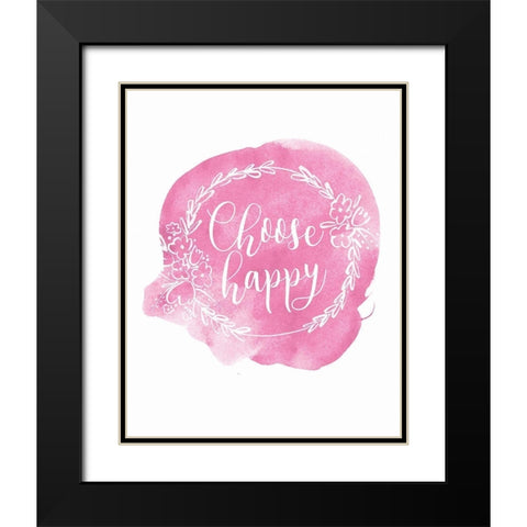 Choose Happy Black Modern Wood Framed Art Print with Double Matting by Serna, Isabel