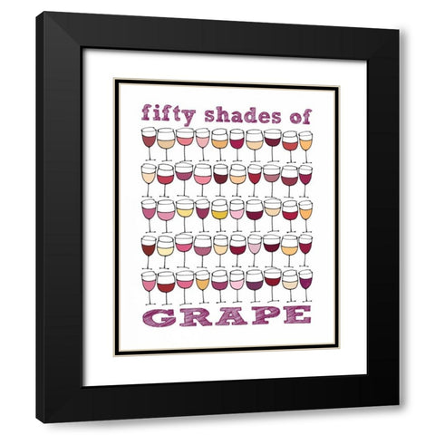 Fifty Shades of Grape Black Modern Wood Framed Art Print with Double Matting by Sosik, Jennifer