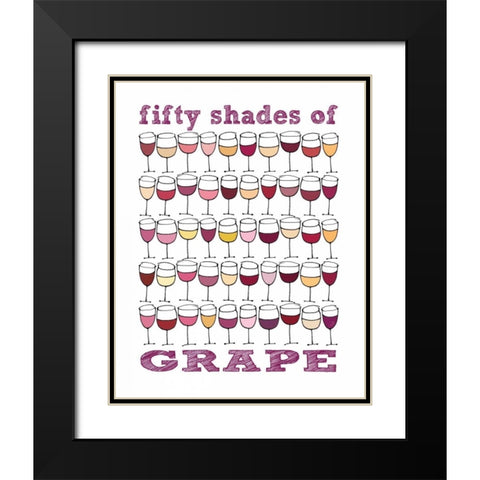 Fifty Shades of Grape Black Modern Wood Framed Art Print with Double Matting by Sosik, Jennifer