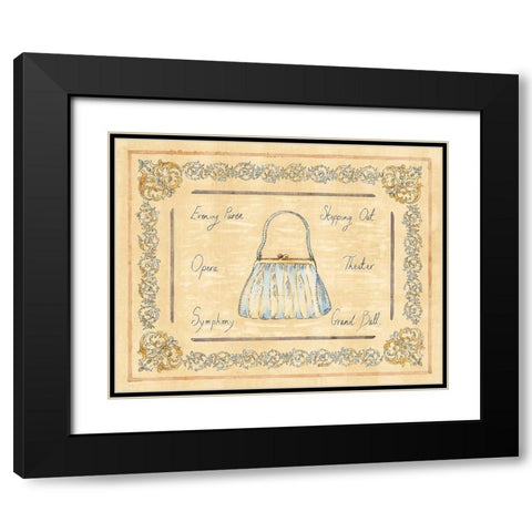Evening Purse Black Modern Wood Framed Art Print with Double Matting by Schippel, Banafshe
