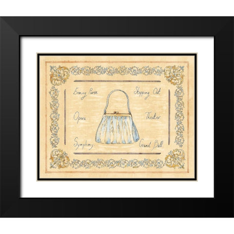 Evening Purse Black Modern Wood Framed Art Print with Double Matting by Schippel, Banafshe