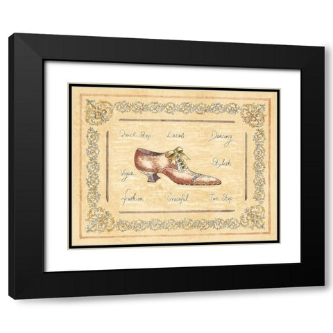 Vogue Shoe Black Modern Wood Framed Art Print with Double Matting by Schippel, Banafshe