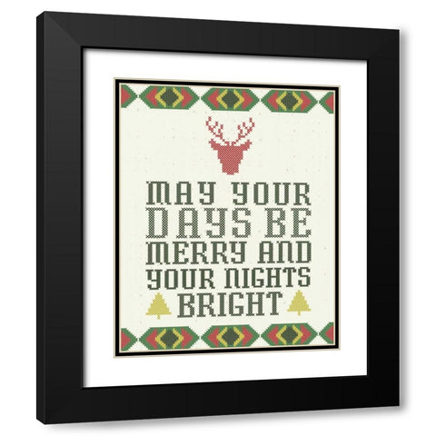 Merry and Bright Black Modern Wood Framed Art Print with Double Matting by Sta Teresa, Ashley