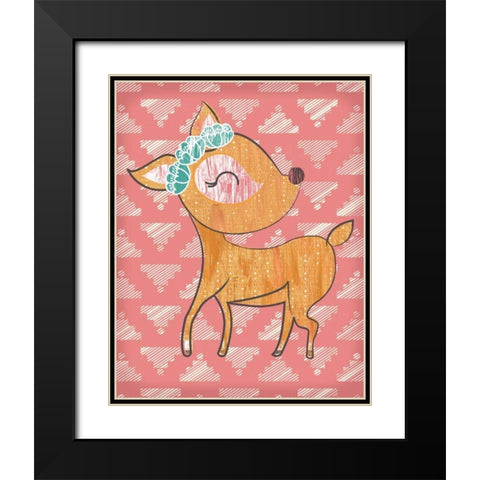 Dahlia Deer Black Modern Wood Framed Art Print with Double Matting by Sta Teresa, Ashley