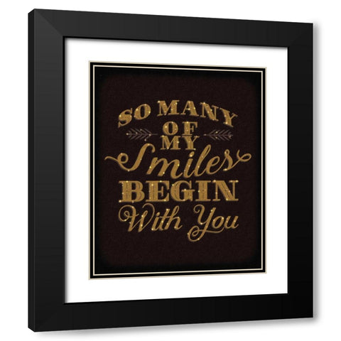 Smiles Gold Black Modern Wood Framed Art Print with Double Matting by Sta Teresa, Ashley