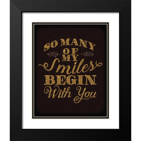 Smiles Gold Black Modern Wood Framed Art Print with Double Matting by Sta Teresa, Ashley