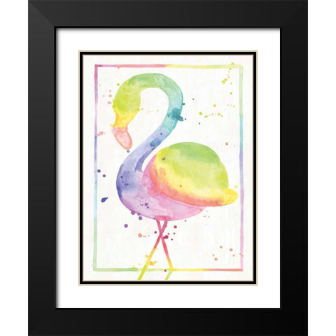 Flamingo Sunrise Black Modern Wood Framed Art Print with Double Matting by Sta Teresa, Ashley