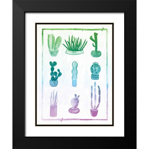 Ombre Cactus Black Modern Wood Framed Art Print with Double Matting by Sta Teresa, Ashley