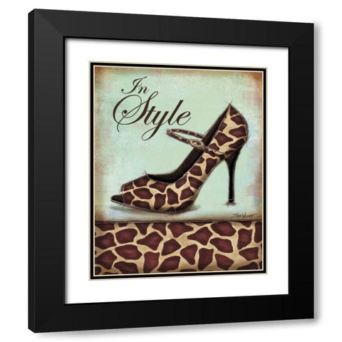 Giraffe Shoe Black Modern Wood Framed Art Print with Double Matting by Williams, Todd