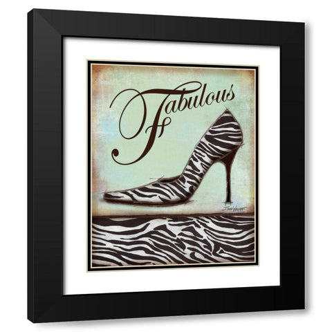 Zebra Shoe Black Modern Wood Framed Art Print with Double Matting by Williams, Todd