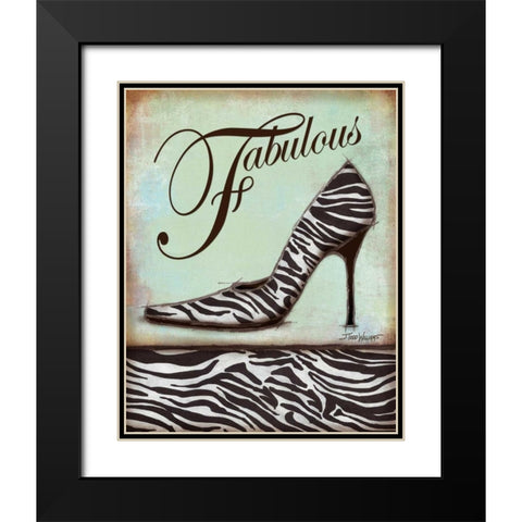 Zebra Shoe Black Modern Wood Framed Art Print with Double Matting by Williams, Todd