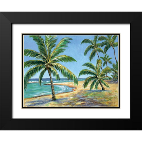 Tropical Beach Black Modern Wood Framed Art Print with Double Matting by Williams, Todd