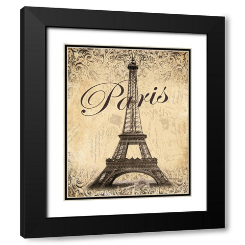 Paris Black Modern Wood Framed Art Print with Double Matting by Williams, Todd