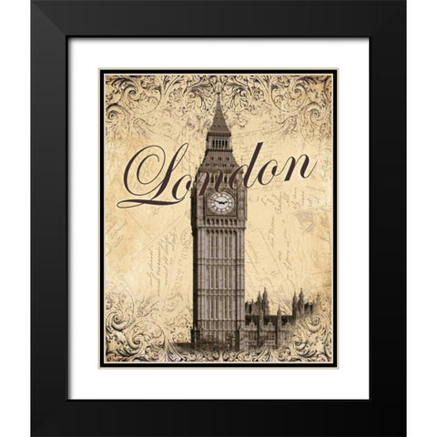 London Black Modern Wood Framed Art Print with Double Matting by Williams, Todd