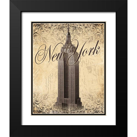 New York Black Modern Wood Framed Art Print with Double Matting by Williams, Todd