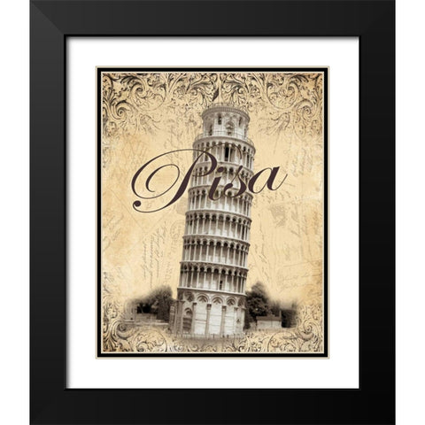 Pisa Black Modern Wood Framed Art Print with Double Matting by Williams, Todd