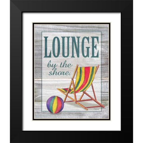 Lounge by the Shore Black Modern Wood Framed Art Print with Double Matting by Williams, Todd