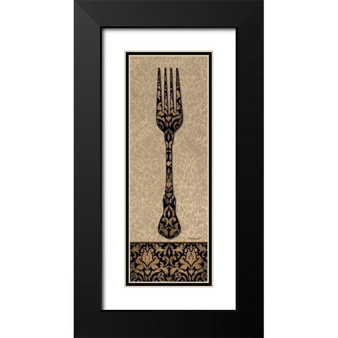 Fork Black Modern Wood Framed Art Print with Double Matting by Williams, Todd