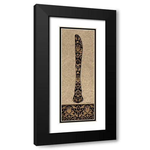 Knife Black Modern Wood Framed Art Print with Double Matting by Williams, Todd