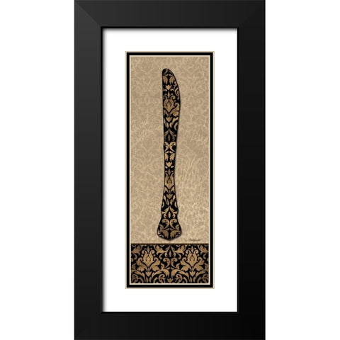 Knife Black Modern Wood Framed Art Print with Double Matting by Williams, Todd
