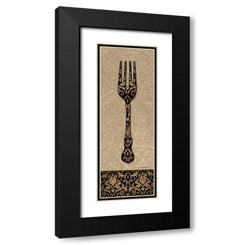 Salad Fork Black Modern Wood Framed Art Print with Double Matting by Williams, Todd