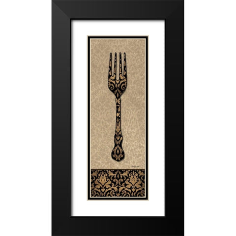 Salad Fork Black Modern Wood Framed Art Print with Double Matting by Williams, Todd