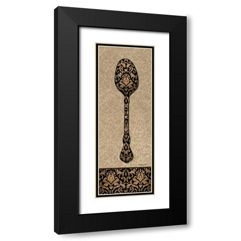 Spoon Black Modern Wood Framed Art Print with Double Matting by Williams, Todd