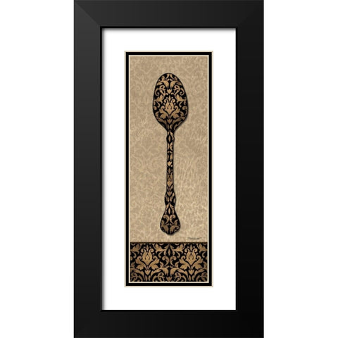 Spoon Black Modern Wood Framed Art Print with Double Matting by Williams, Todd